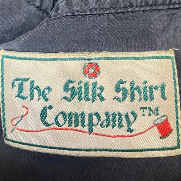 The Silk Shirt 100% Silk Men's Black Short Sleeve Button Down Pocket Shirt Sz S - Picture 3 of 4